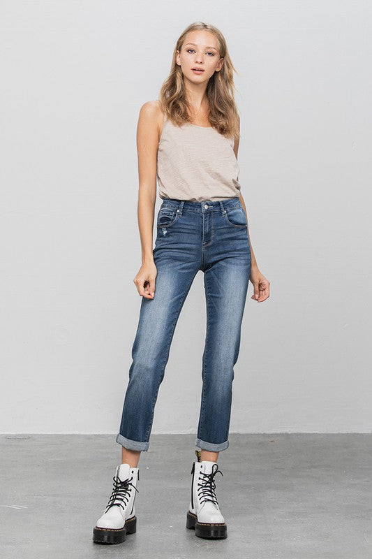 Slim Boyfriend Jeans DARK by Denim Lab USA | Fleurcouture