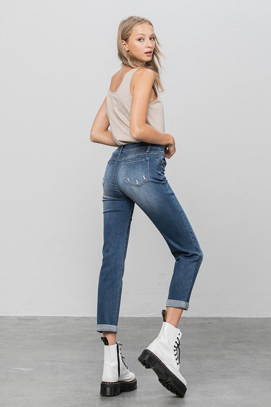 SLIM BOYFRIEND JEANS DARK by Insane Gene | Fleurcouture