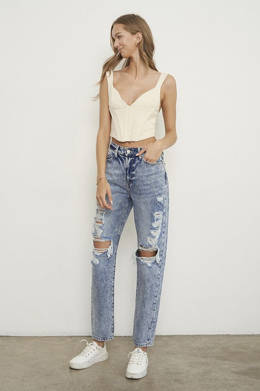 SLIM BOYFRIEND JEANS LIGHT by Insane Gene | Fleurcouture