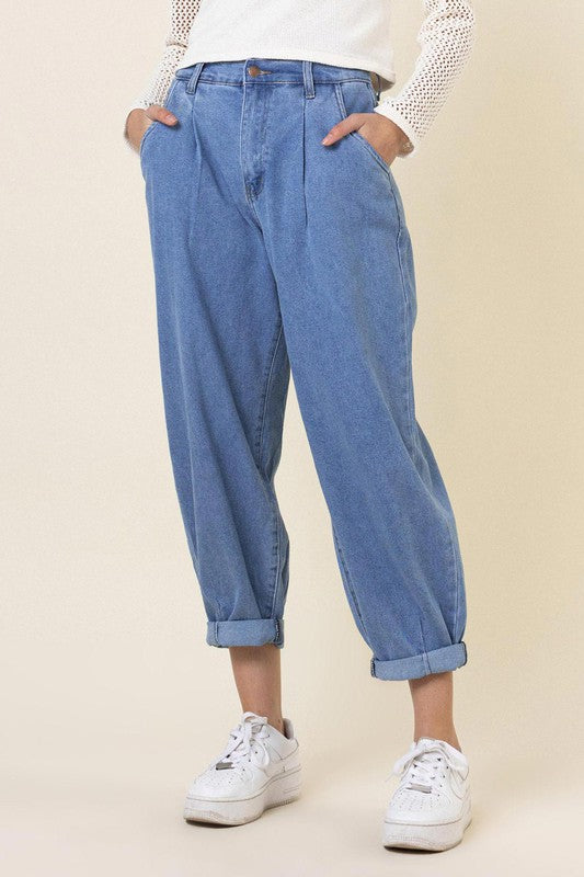 Slouchy High Waisted Jeans Medium Stone by Vibrant M.i.U | Fleurcouture