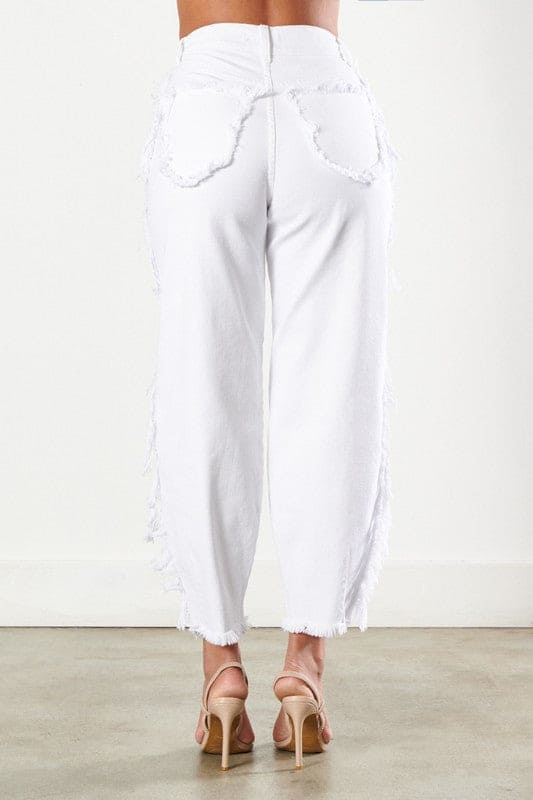 Slouchy Jeans White by Vibrant M.i.U | Fleurcouture