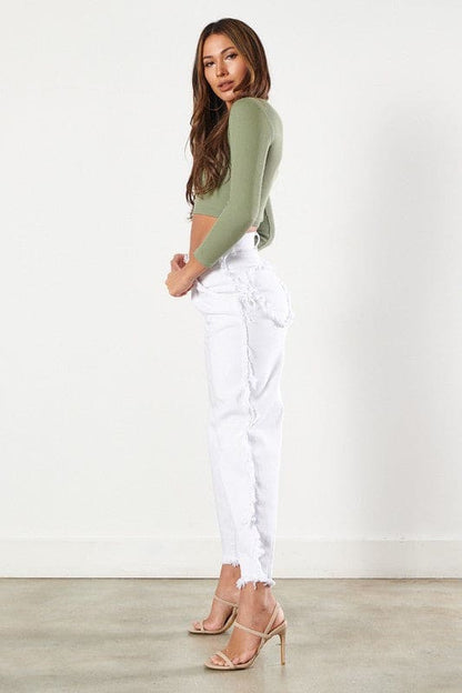 Slouchy Jeans White by Vibrant M.i.U | Fleurcouture