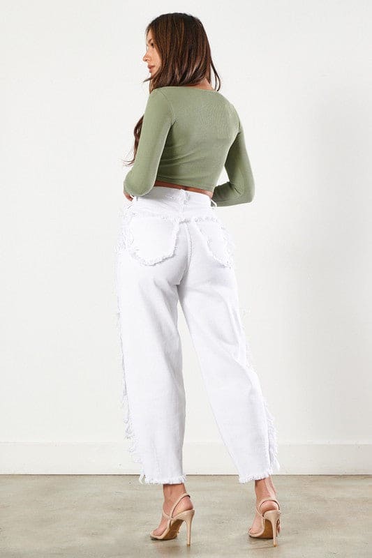 Slouchy Jeans White by Vibrant M.i.U | Fleurcouture