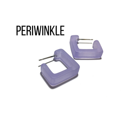 Small Square Hoop Earrings Periwinkle Square Hoops by Leetie Lovendale | Fleurcouture