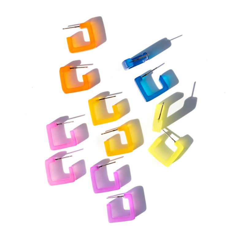 Small Square Hoop Earrings Square Hoops by Leetie Lovendale | Fleurcouture