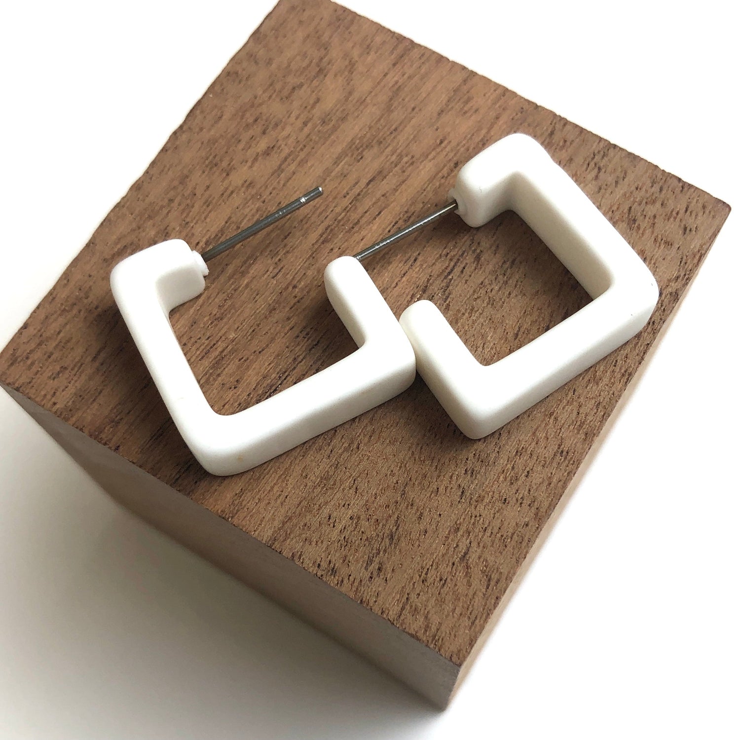 Small Square Hoop Earrings Square Hoops by Leetie Lovendale | Fleurcouture