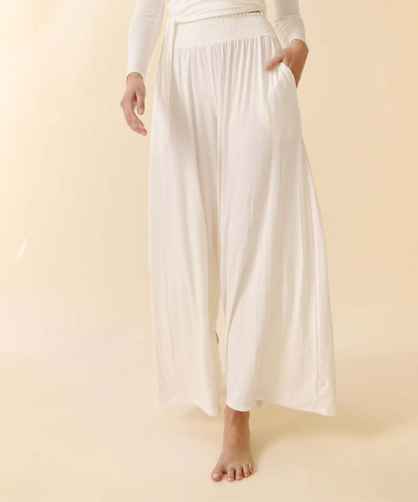 SMOCK ELASTIC WAIST MAXI PALAZZO by Fabina | Fleurcouture