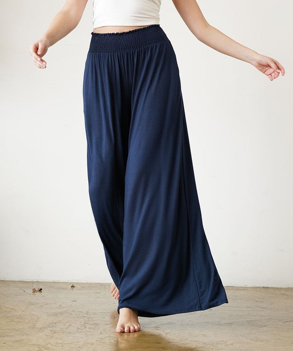 SMOCK ELASTIC WAIST MAXI PALAZZO by Fabina | Fleurcouture