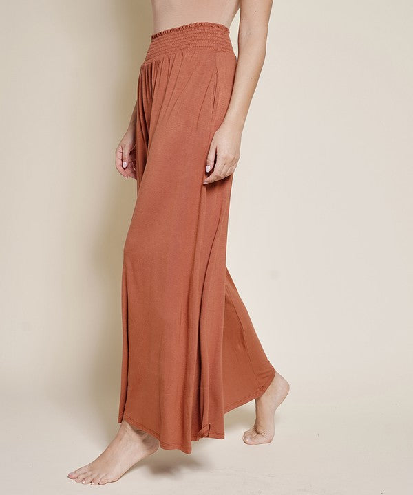 SMOCK ELASTIC WAIST MAXI PALAZZO by Fabina | Fleurcouture