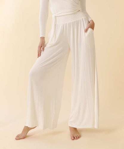 SMOCK ELASTIC WAIST MAXI PALAZZO by Fabina | Fleurcouture