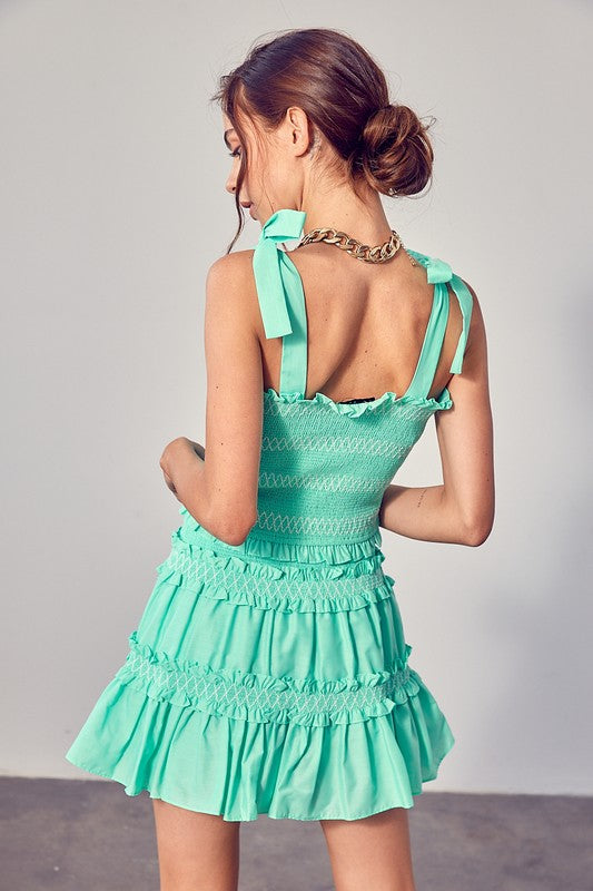 Smocked Bow Strap Top SOFT JADE by Do + Be Collection | Fleurcouture