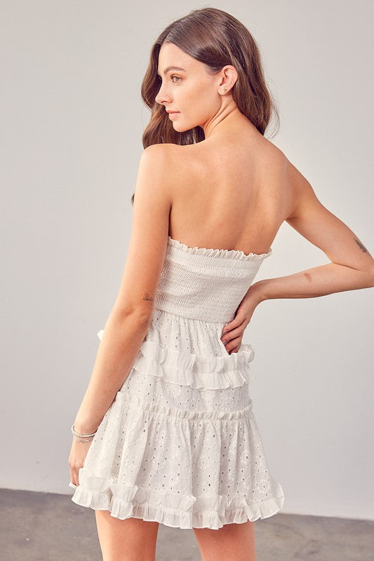 Smocked Embroidery Dress WHITE by Do + Be Collection | Fleurcouture