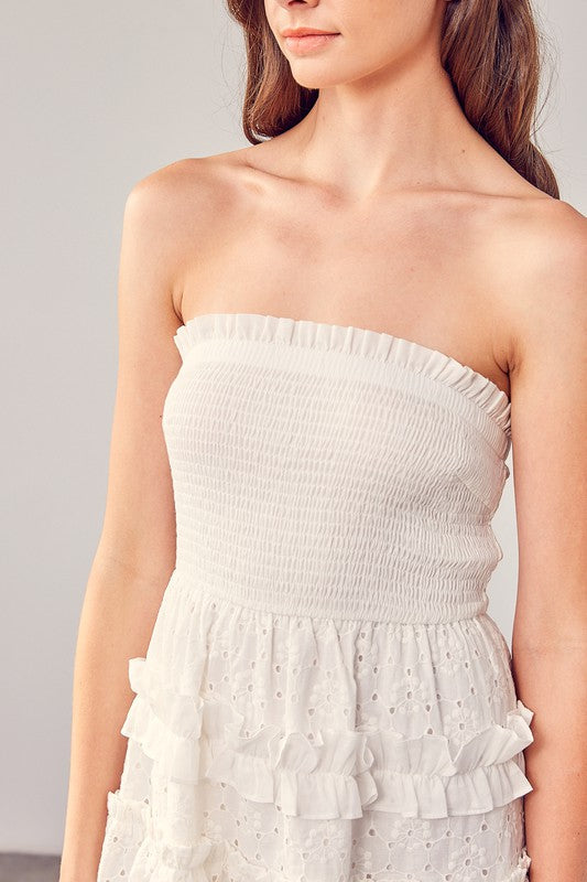 Smocked Embroidery Dress WHITE by Do + Be Collection | Fleurcouture