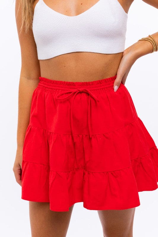 Smocked Waist Flare Skirt by LE LIS | Fleurcouture