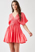 Smocked Waist with Tassel Strap Dress CALYPSO CORAL S by Mustard Seed | Fleurcouture
