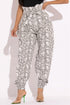 Snake Skin Printed Paper Bag Style Cargo Pants by Fleurcouture | Fleurcouture
