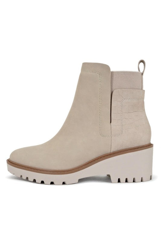 SO-BAIT- HIGH TOP CASUAL SLIP ON BOOTIES STONE NUBUCK CROC 5.5 by Let&