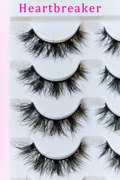 SO PINK BEAUTY Mink Eyelashes 5 Pairs One Size by Trendsi | Fleurcouture