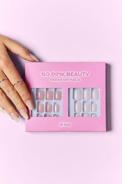 SO PINK BEAUTY Press On Nails 2 Packs Elegance One Size by Trendsi | Fleurcouture