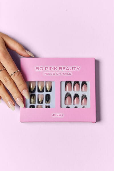 SO PINK BEAUTY Press On Nails 2 Packs Nova One Size by Trendsi | Fleurcouture