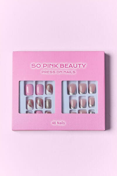 SO PINK BEAUTY Press On Nails 2 Packs One Size by Trendsi | Fleurcouture