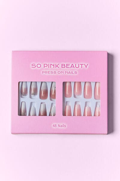 SO PINK BEAUTY Press On Nails 2 Packs One Size by Trendsi | Fleurcouture