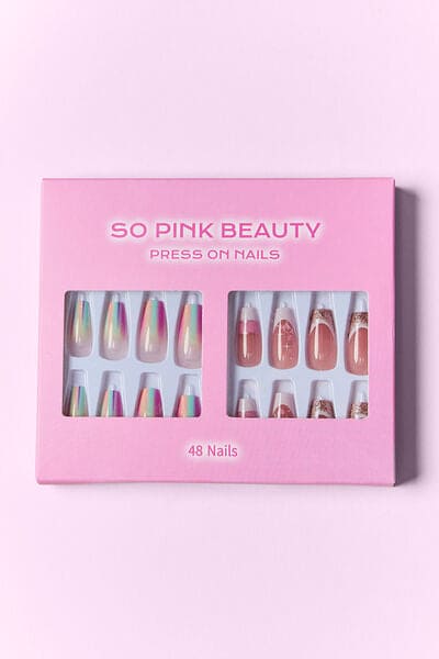 SO PINK BEAUTY Press On Nails 2 Packs One Size by Trendsi | Fleurcouture