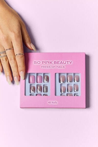 SO PINK BEAUTY Press On Nails 2 Packs Pretty in Pink One Size by Trendsi | Fleurcouture