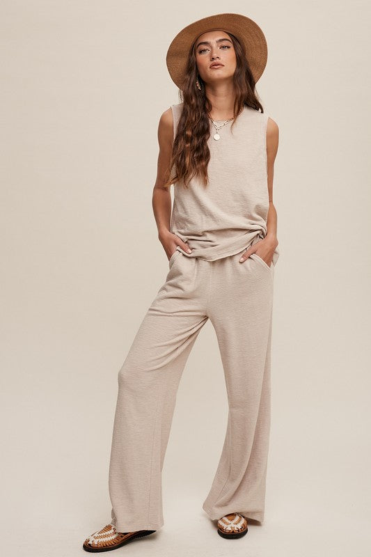 Soft Knit Tank and Sweat Pant Set by Listicle | Fleurcouture