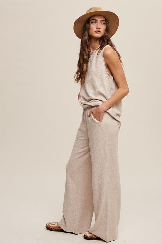 Soft Knit Tank and Sweat Pant Set by Listicle | Fleurcouture