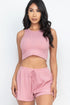 Soft Rib Crop Tank Top & Shorts Set by Fleurcouture | Fleurcouture