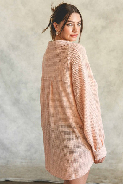 Soft Thermal Knit Shacket Top by Listicle | Fleurcouture