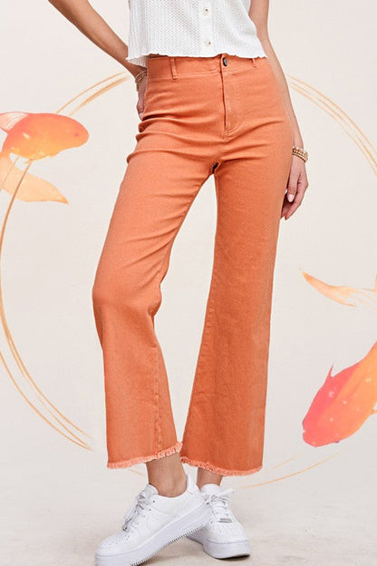 Soft Washed Stretchy High Rise Pants GINGER XS by La Miel | Fleurcouture