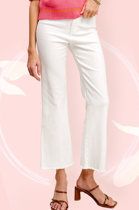 Soft Washed Stretchy High Rise Pants by La Miel | Fleurcouture