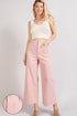 Soft Washed Wide Leg Pants DUSTY PINK S by eesome | Fleurcouture