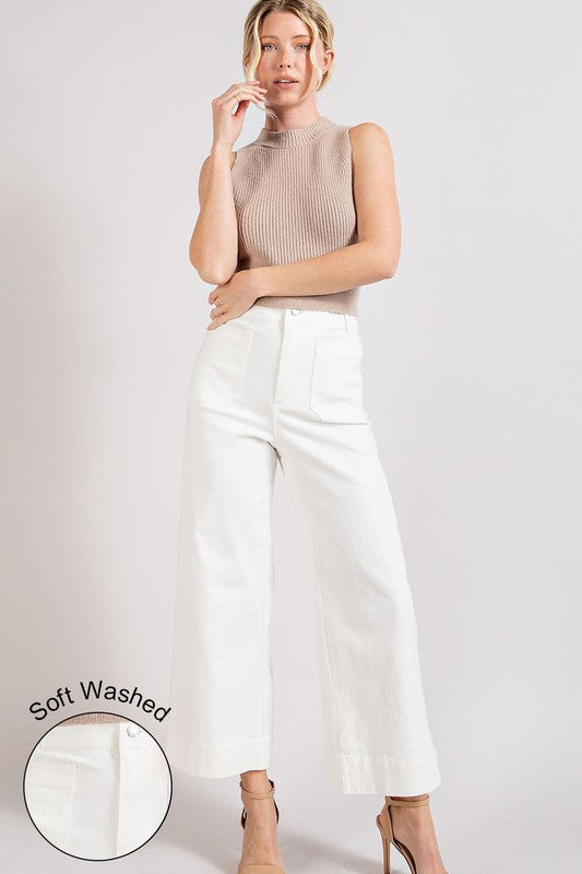 Soft Washed Wide Leg Pants by eesome | Fleurcouture