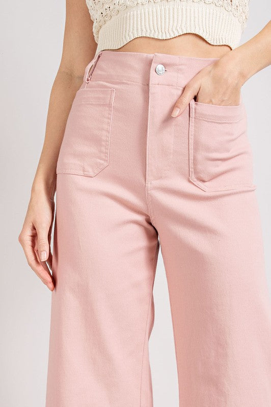 Soft Washed Wide Leg Pants by eesome | Fleurcouture