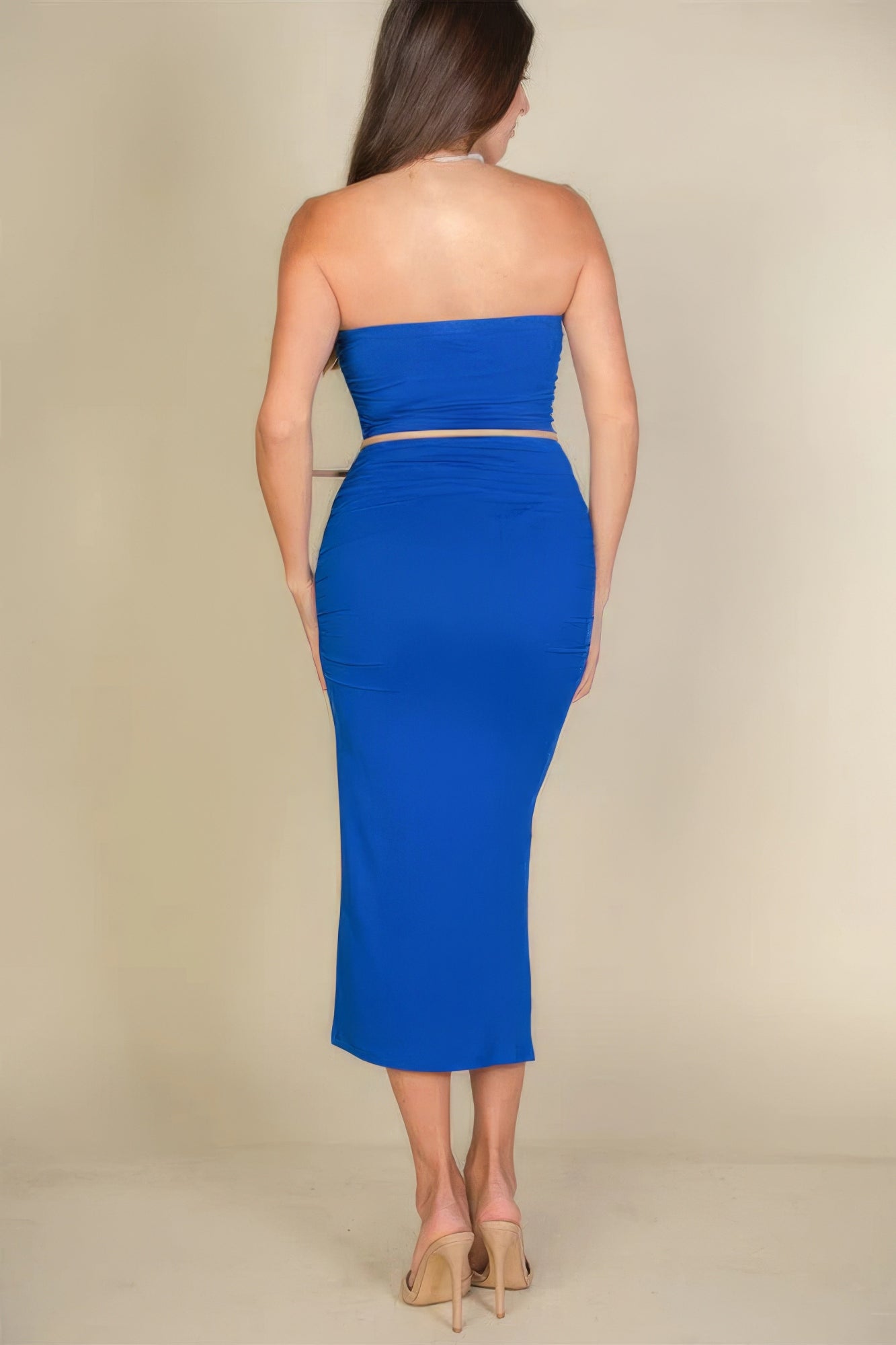 Solid Bodycon Split Hem Tube Dress by Fleurcouture | Fleurcouture