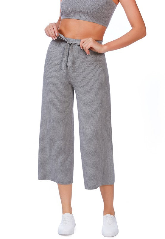 Solid Casual Drawstring Cropped Pants by Rag Company | Fleurcouture