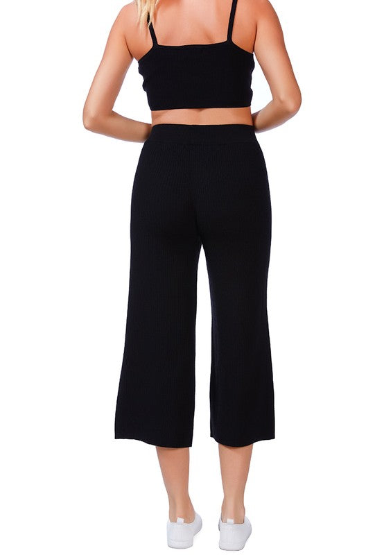 Solid Casual Drawstring Cropped Pants by Rag Company | Fleurcouture