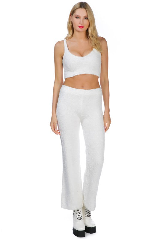 Solid Casual Wide Leg Trousers White XS by Rag Company | Fleurcouture