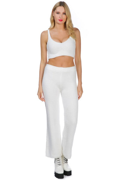 Solid Casual Wide Leg Trousers White XS by Rag Company | Fleurcouture