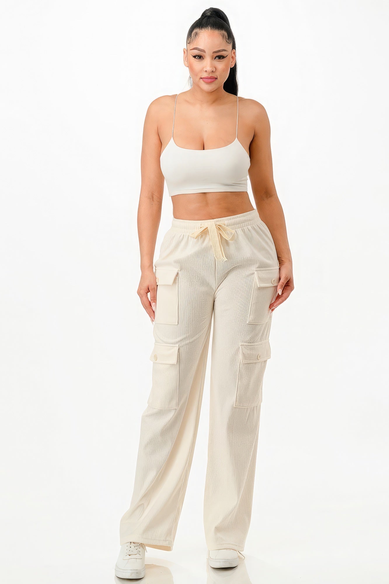 Solid Corduroy Cargo Pants by Fleurcouture | Fleurcouture