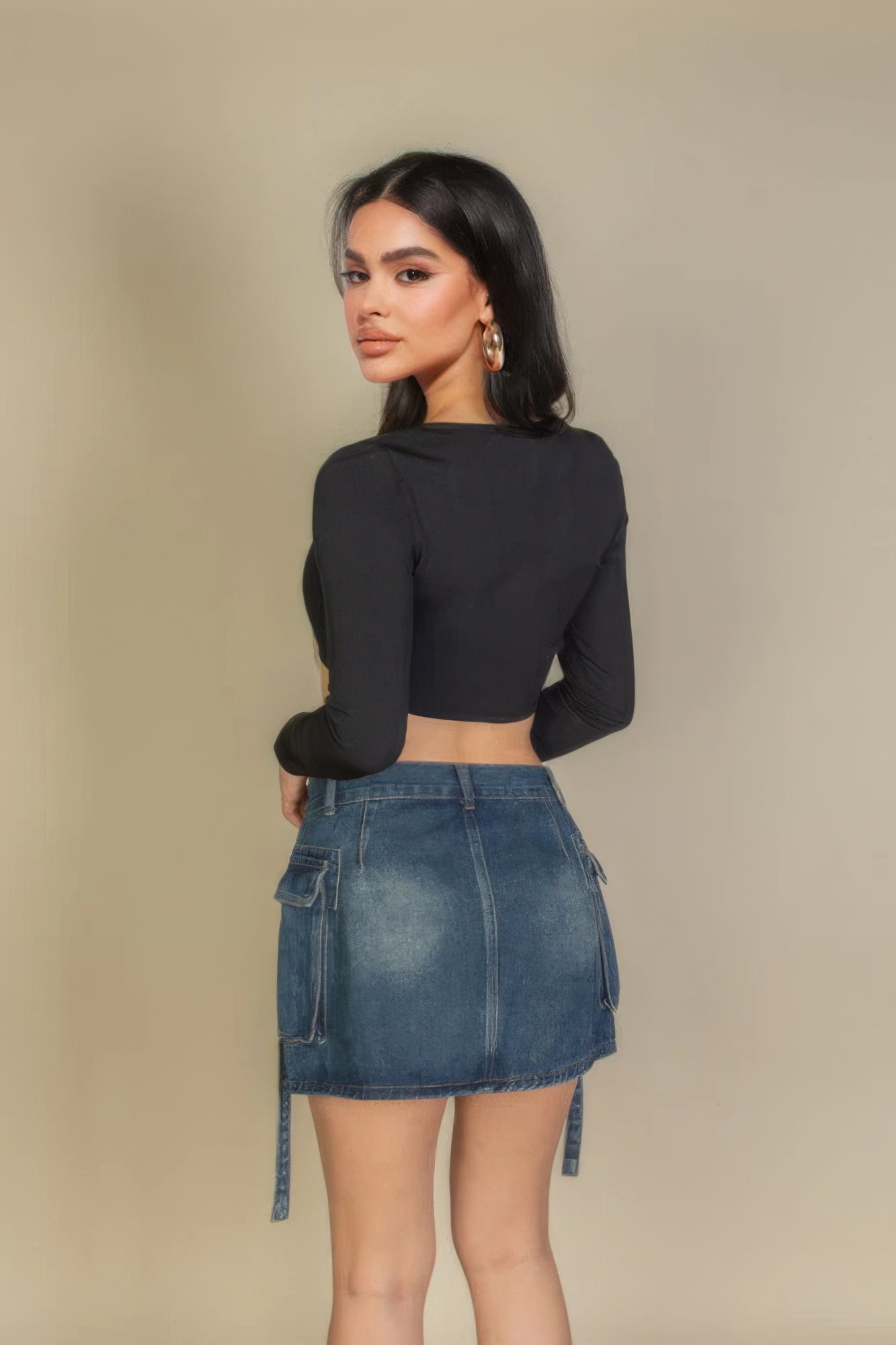 Solid Rib Knit Square Neck Long Sleeve Top by Fleurcouture | Fleurcouture