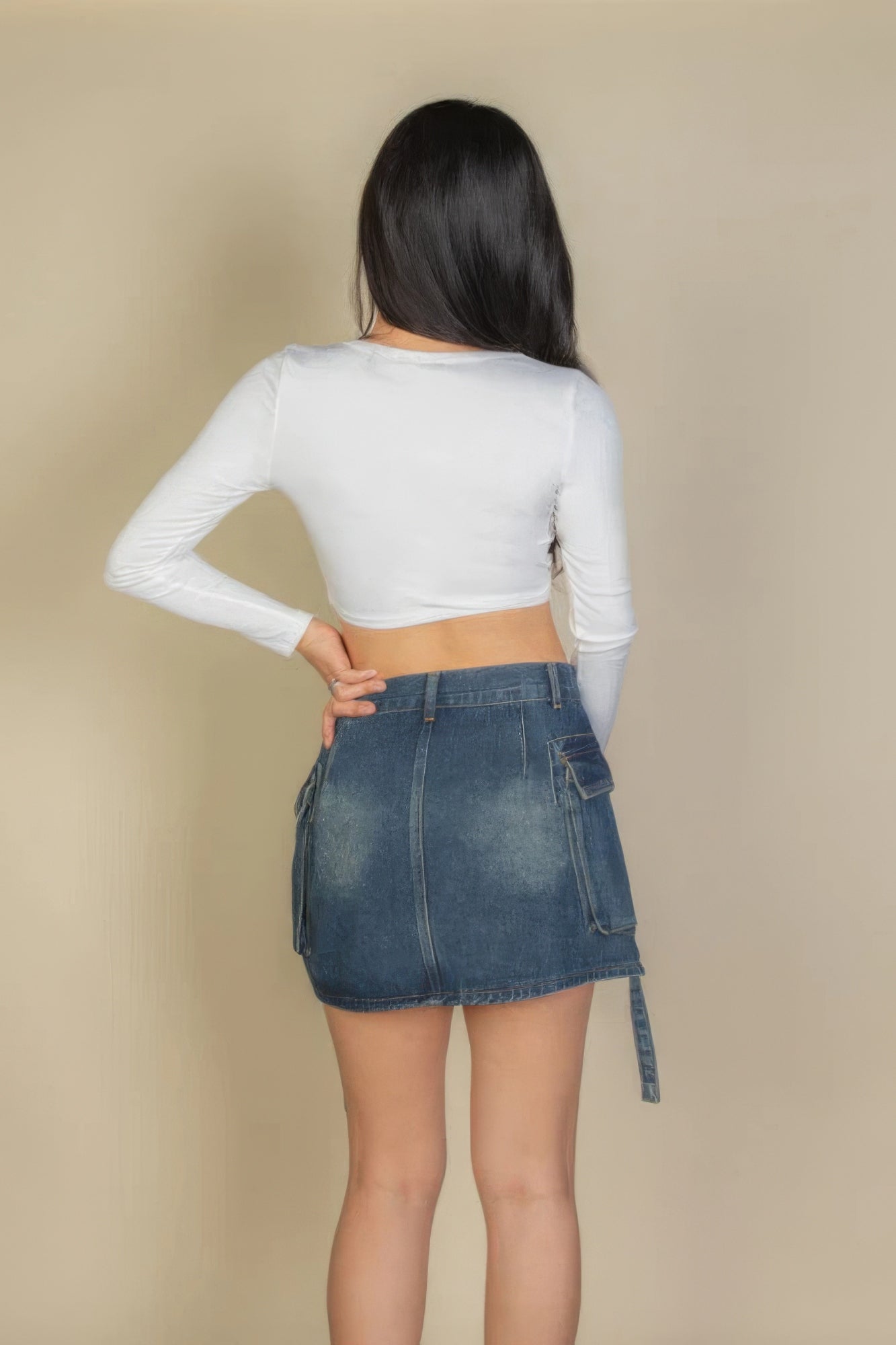 Solid Rib Knit Square Neck Long Sleeve Top by Fleurcouture | Fleurcouture