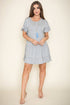Solid Ruffle Triple Tiered Midi Dress Grey 1X by EG fashion | Fleurcouture