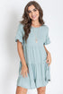 Solid Ruffle Triple Tiered Midi Dress sage 1X by EG fashion | Fleurcouture