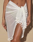 SOLID SARONG WITH TASSELS White M by Beach Joy Bikini | Fleurcouture