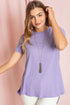Solid Side Slit High Low Tunic Lilac 1X by EG fashion | Fleurcouture