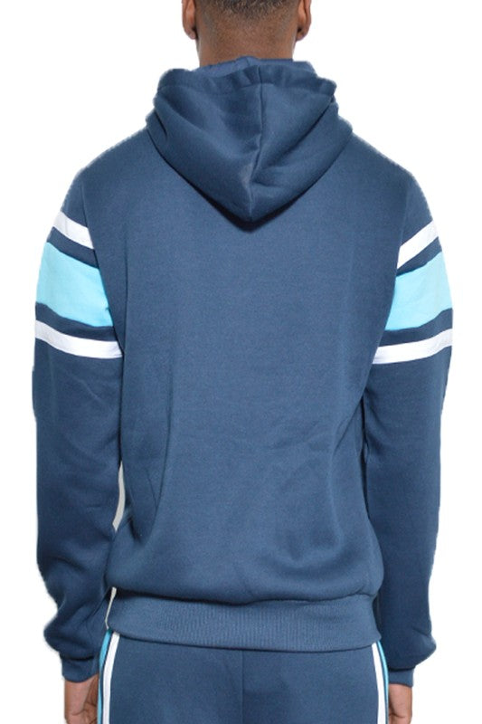 SOLID WITH THREE STRIPE PULLOVER HOODIE Men&